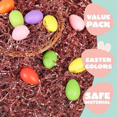 JOYIN 12oz (340g) Easter Rose Gold Iridescent Paper Grass, Sparkly Shredded Paper for Easter Egg Hunt, Basket Stuffer & Package Fillers, Party Decoration Favors, Gift Bag Box Wrapping Supplies in Saudi Arabia