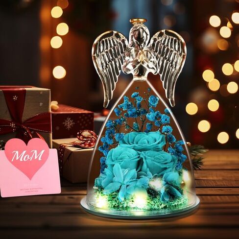 Preserved Forever Real Rose Gifts for Women,Sister,Mother,Flowers Gifts for Women, for Mom,Womens Birthday Gifts,Flowers Gifts for Mom,Women,Sister,Mother Grandmother (Blue) in Kuwait