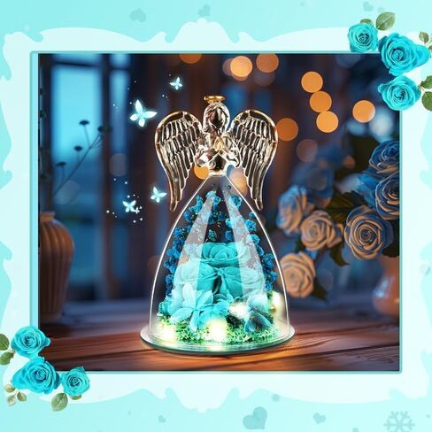 Preserved Forever Real Rose Gifts for Women,Sister,Mother,Flowers Gifts for Women, for Mom,Womens Birthday Gifts,Flowers Gifts for Mom,Women,Sister,Mother Grandmother (Blue) in Kuwait