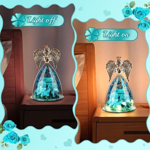 Preserved Forever Real Rose Gifts for Women,Sister,Mother,Flowers Gifts for Women, for Mom,Womens Birthday Gifts,Flowers Gifts for Mom,Women,Sister,Mother Grandmother (Blue) in Kuwait
