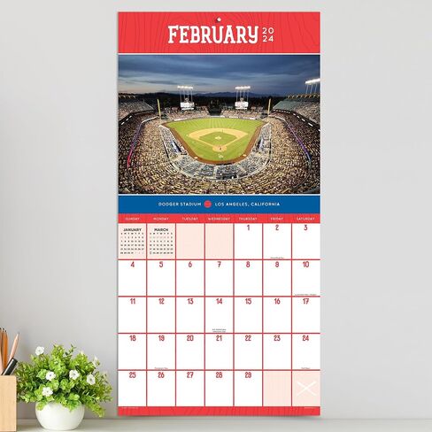 TF PUBLISHING 2024 Ballparks Wall Calendar | Large Grids for Appointments and Scheduling | Vertical Monthly Wall Calendar 2024 | Home and Office Organization | Premium Gloss Paper | 12"x12" in Saudi Arabia