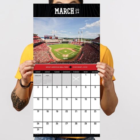 TF PUBLISHING 2024 Ballparks Wall Calendar | Large Grids for Appointments and Scheduling | Vertical Monthly Wall Calendar 2024 | Home and Office Organization | Premium Gloss Paper | 12"x12" in Saudi Arabia