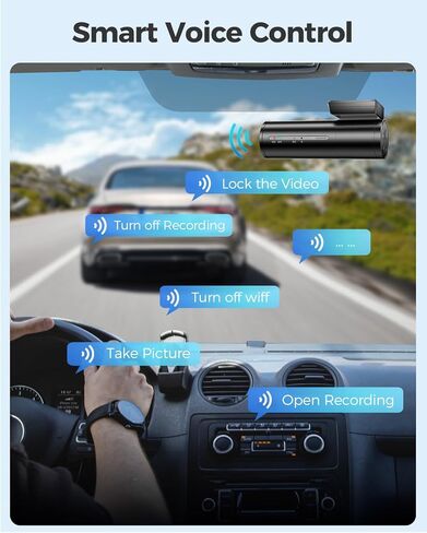 AZDOME 4K Dash Cam 5G WiFi GPS، WDR Super Night Vision Camera للسيارة، مستشعر G، وضع وقوف السيارات، بطاقة SD مجانية 64 جيجابايت، كاميرا Dashcam بزاوية واسعة 170 درجة، تسجيل حلقة، التحكم الصوتي M300S in Kuwait