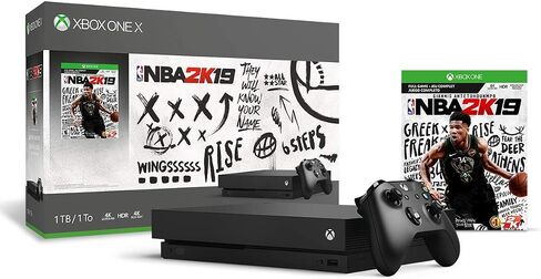 وحدة تحكم Xbox One X سعة 1 تيرابايت - حزمة NBA 2K19 (متجددة) in Saudi Arabia