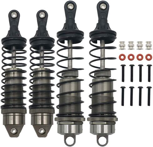 4 قطع من أجزاء ترقية الصدمات الأمامية والخلفية المصنوعة من الألومنيوم بالكامل لشاحنة 1/10 Arrma Bigrock 4X4 Senton 4X4 Granite 4X4 Vorteks 4X4 Typhon 4X4 RC، صدمات Big Bore Hops Up RC، استبدل AR330550 AR330551 (رمادي) in Kuwait