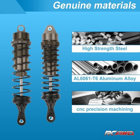 4 قطع من أجزاء ترقية الصدمات الأمامية والخلفية المصنوعة من الألومنيوم بالكامل لشاحنة 1/10 Arrma Bigrock 4X4 Senton 4X4 Granite 4X4 Vorteks 4X4 Typhon 4X4 RC، صدمات Big Bore Hops Up RC، استبدل AR330550 AR330551 (رمادي) in Kuwait