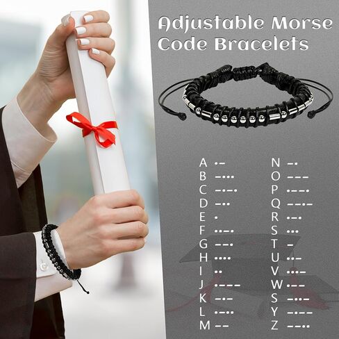 Erweicet Graduation Gifts for Him, Morse Code Bracelets High School and College Gifts for Him Men Boys in Saudi Arabia