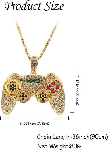 Kprusoian Crystal Game Controller Necklaces for Men Boys, Punk Hip Hop Game Console Necklace Adjustable Pendant Dangling Necklace Couples BFF Friendship Jewelry Gifts in Saudi Arabia