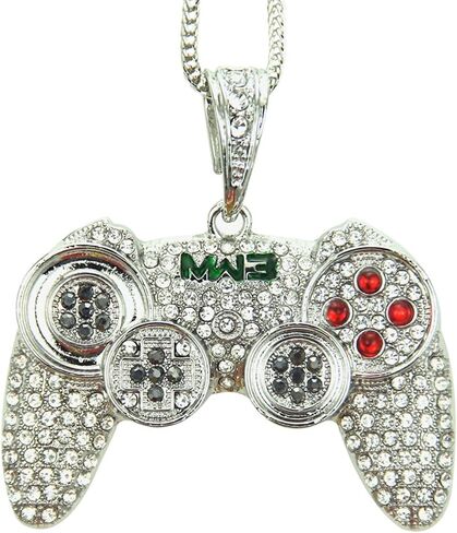 Kprusoian Crystal Game Controller Necklaces for Men Boys, Punk Hip Hop Game Console Necklace Adjustable Pendant Dangling Necklace Couples BFF Friendship Jewelry Gifts in Saudi Arabia