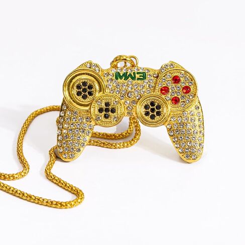 Kprusoian Crystal Game Controller Necklaces for Men Boys, Punk Hip Hop Game Console Necklace Adjustable Pendant Dangling Necklace Couples BFF Friendship Jewelry Gifts in Saudi Arabia