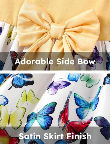 فستان للفتيات من PATPAT بأكمام قصيرة وعقدة على شكل فيونكة للأميرة للأطفال الصغار والفتاة الكبيرة ووحيد القرن والحفلات ذات الأزهار فساتين كاجوال in Kuwait