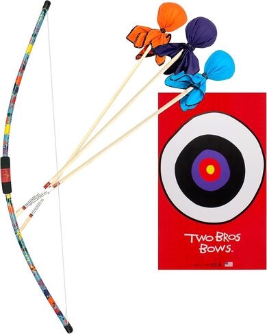 Two Bros Bows Toy Archery Set – Bow and Arrow Kit for Kids – Foam Tips for Safe Play – Durable and Kid-Friendly – 1 Bow, 3 Arrows & 1 Trifold Target – Ages 6 in Saudi Arabia