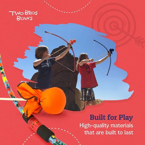 Two Bros Bows Toy Archery Set – Bow and Arrow Kit for Kids – Foam Tips for Safe Play – Durable and Kid-Friendly – 1 Bow, 3 Arrows & 1 Trifold Target – Ages 6 in Saudi Arabia