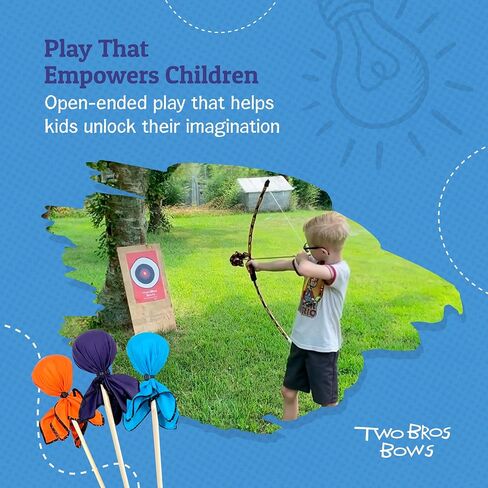 Two Bros Bows Toy Archery Set – Bow and Arrow Kit for Kids – Foam Tips for Safe Play – Durable and Kid-Friendly – 1 Bow, 3 Arrows & 1 Trifold Target – Ages 6 in Saudi Arabia