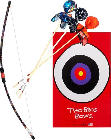 Two Bros Bows Toy Archery Set – Bow and Arrow Kit for Kids – Foam Tips for Safe Play – Durable and Kid-Friendly – 1 Bow, 3 Arrows & 1 Trifold Target – Ages 6 in Saudi Arabia
