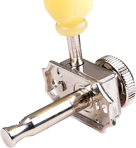 Musiclily Pro Vintage Style 3L+3R Guitar Locking Tuners String Tuning Pegs Keys Machine Heads Set for Les Paul Style Electric or Acoustic Guitar, Gold with Green Keystone Button in Saudi Arabia