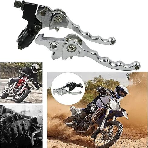 FLYINGDREAM Pit Dirt Bike Accessories فضية قابلة للطي رافعة فرامل 22 مم 7/8 بوصة مقابض لـ Xموتوس BSE KAYO Apollo Thumpstar 70cc 110cc 125cc 150cc SSR للطرق الوعرة موتوكروس in Kuwait