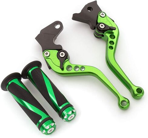 Krace Motorcycle Clutch Brake Levers Set Fit For Kawasaki Z250SL 2016-2017,NINJA 250R 2008-2012,NINJA 300R/Z300 2013-2018 Ninja 400 2018,ERSYS 300X 2017 2018 w. 7/8" 22mm Rubber Handlebar Hand Grips in Saudi Arabia