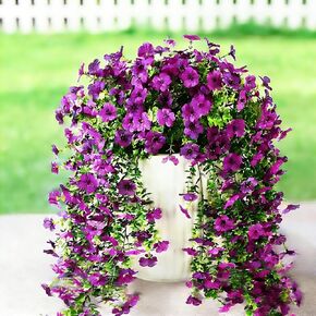 Artificial Flowers for Outdoors, 2PCS Spring Floral Arrangements with Faux Silk Daisy, UV Resistant Fake Hanging Plants for Outdoor Porch, Garden, Indoor Hanging Basket Decor (Light Purple) in Saudi Arabia