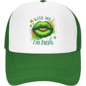 St. Patrick's Day Trucker Hat, Irish Green Shamrock Clover Baseball Cap Adjustable Snapback Hat for Women Men in Saudi Arabia