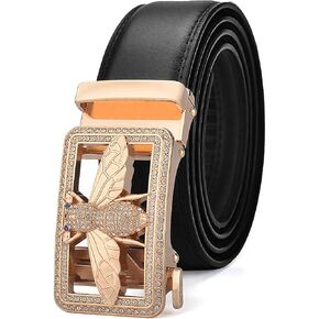 حزام جلد رجالي، حجر الراين، رأس بإبزيم على شكل نحلة، مشبك حزام أوتوماتيكي، سروال من جلد البقر مع حزام بسقاطة in Kuwait