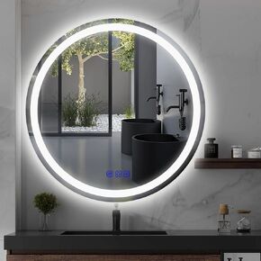 LED Bathroom Mirror 24"x32" Single Color 6000K,Super Bright,LED Mirror for Bathroom Lighted for Wall-Mounted Vanity Mirror with Front Light Anti-Fog,Shatterproof,Non-Touchscreen Switch in Saudi Arabia