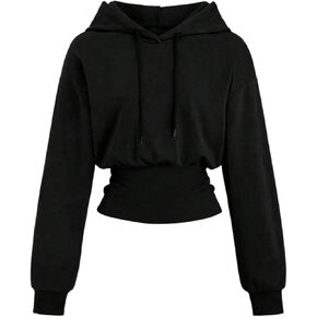 Verdusa Women's Hoodie Sweatshirts Early Fall Fashion Cinched Waist Tops in Saudi Arabia