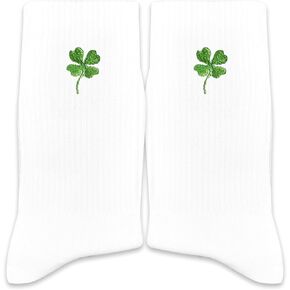 Four Leaf Clover Embroidered Socks-Gifts for Birthday, St Patrick's Day, Christmas, etc.,Good Luck Socks. in Kuwait