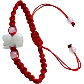 سوار Unik22 Lucky Jade Sheep، سلسلة حمراء قابلة للتعديل، سوار Jade Zodiac Jade Animal، سوار Lucky FENGSHUI، للجنسين in Kuwait