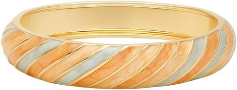 Elegant Enamel Bracelet for Women Gold-Tone Metal Bangle with Enamel Inlay – Timeless Fashion Jewelry Accessory – 2.5" Diameter – Chic Everyday & Special Occasion Gift in Saudi Arabia