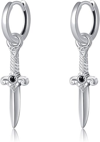 Sword Earrings 925 Sterling Silver Sword Dangle Drop Earrings Sword Jewelry Gifts for Women Men in Saudi Arabia