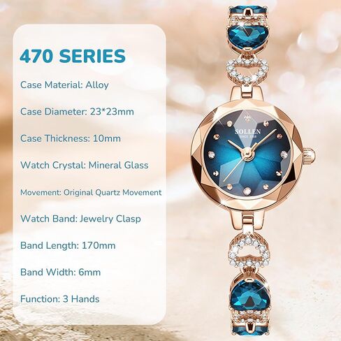SOLLEN Women's Bracelet Watch, Analog Quartz Dainty Fashion Ladeis Watches, Waterproof Luxury Vintage Casual Women Wristwatch, Jewelry Gift for Wedding, Anniversary, Birthday in Saudi Arabia