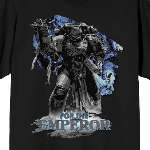 Warhammer 40000 Utramarines for The Emperor on Black Adult Crew Neck Short Sleeve T-Shirt in Saudi Arabia