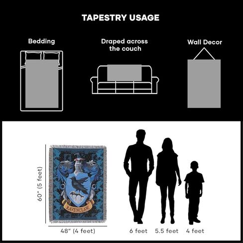 Harry Potter Tapestry Wall Art Set - Bundle with 48"x 60" Hogwarts Ravenclaw Room Decor Posters Plus Stickers, More Ravenclaw Crest Room and Home Decorations in Saudi Arabia