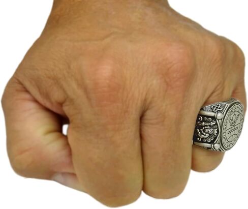 Secret Seal of King Solomon Sterling Silver 925 Men’s Ring Demon Protection Amulet Exorcism in Saudi Arabia