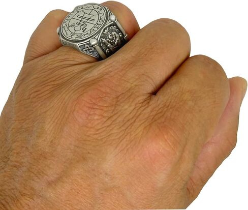 Secret Seal of King Solomon Sterling Silver 925 Men’s Ring Demon Protection Amulet Exorcism in Saudi Arabia