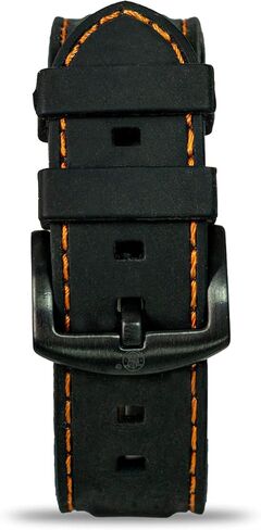 Smith & Wesson Men's Scout Watch, 5 ATM, Stainless Steel Caseback, Scratch Resistant Glass, Rubber Strap, Black with White and Orange Stitching, 48mm, Christmas Gift in Saudi Arabia