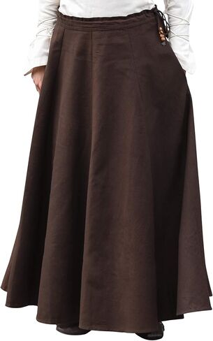 Battle-Merchant Medieval Skirt for Women, Wide Flared Cotton Skirt, Ideal for LARP, Renaissance, Cosplay & Fantasy Festivals in Saudi Arabia