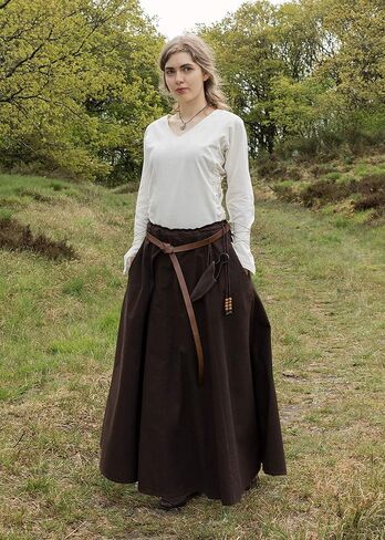 Battle-Merchant Medieval Skirt for Women, Wide Flared Cotton Skirt, Ideal for LARP, Renaissance, Cosplay & Fantasy Festivals in Saudi Arabia