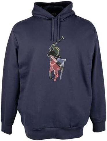 POLO RALPH LAUREN Men's Big & Tall The RL Fleece Big Patchwork Pony Hoodie 3XLT Navy in Saudi Arabia