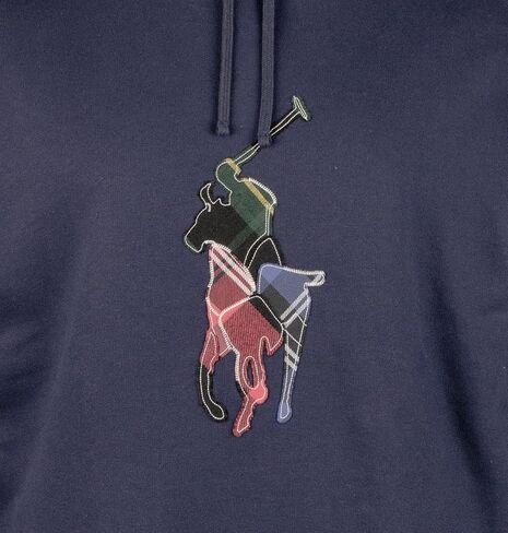 POLO RALPH LAUREN Men's Big & Tall The RL Fleece Big Patchwork Pony Hoodie 3XLT Navy in Saudi Arabia