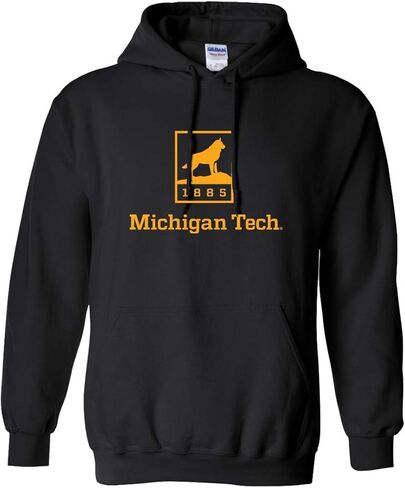 CreateMyTee | Michigan Tech Huskies 1885 One Color Hooded Sweatshirt | in Saudi Arabia
