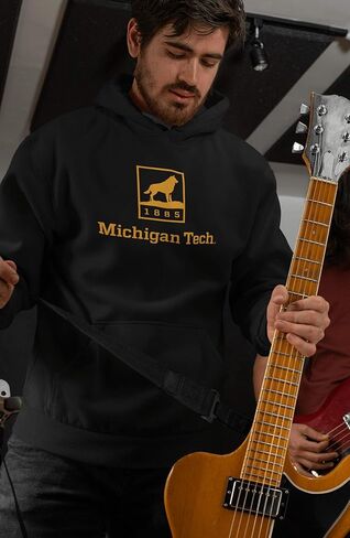 CreateMyTee | Michigan Tech Huskies 1885 One Color Hooded Sweatshirt | in Saudi Arabia