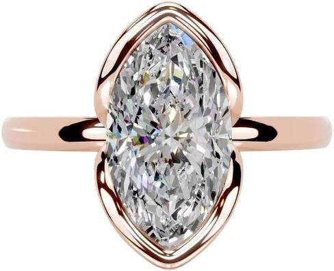 1-5 CT Marquise Moissanite Engagement Ring Colorless VVS1 10K 14K 18K Solid Gold, 925 Sterling Silver Half Bezel Set Engagement Ring Christmas Gift For Women in Saudi Arabia