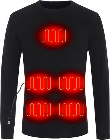 MYI Heated Undershirt Sweatshirt Tops Warm Underwear Electric Warmer Apparel Thermal Pullover Sweater Men Women Black M (NOT Included Batteries) in Saudi Arabia