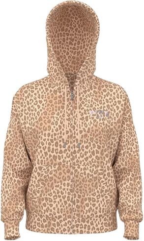 Victoria's Secret Pink Ivy Fleece Campus Full Zip Hoodie Color Leopard New in Saudi Arabia