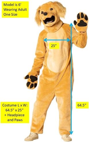 زي الكلب البني مع قناع الرأس والكفوف، زي الهالوين، للنساء والرجال، مقاس واحد للبالغين in Kuwait