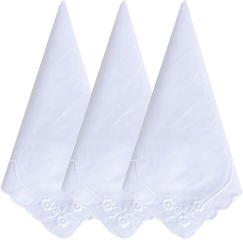 La closure Women's Pretty Embroidery White Handkerchief Hankies in Saudi Arabia
