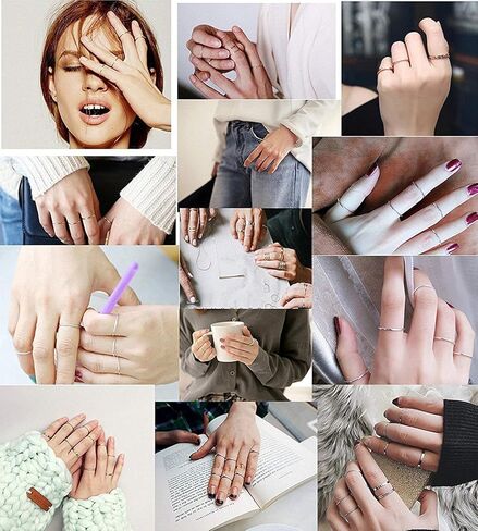 ALEXTINA 1mm Stainless Steel Stacking Rings for Women Thin 14K Gold Plated Band Rings Non Tarnish Stackable Knuckle Rings Thumb Pinky Midi Rings Comfort-Fit Size 4/5/6/7/8/9 in Saudi Arabia