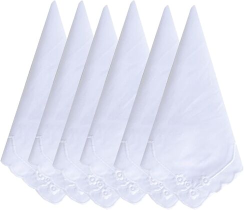 La closure Women's Pretty Embroidery White Handkerchief Hankies in Saudi Arabia
